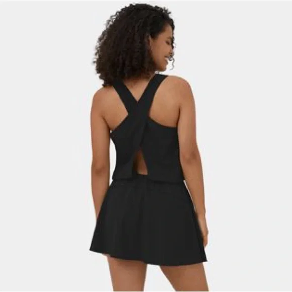 ❤️🔥BOGO FREE Halara Breezeful open bsck athletic sports mini dress BLACK large - Picture 1 of 4